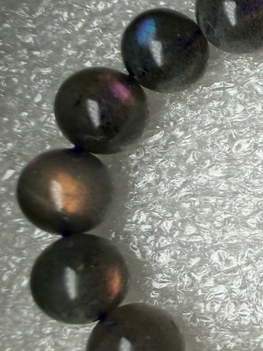 Gorgeous 8MM “Sunset” Flash Labradorite Natural Crystal Bracelet
